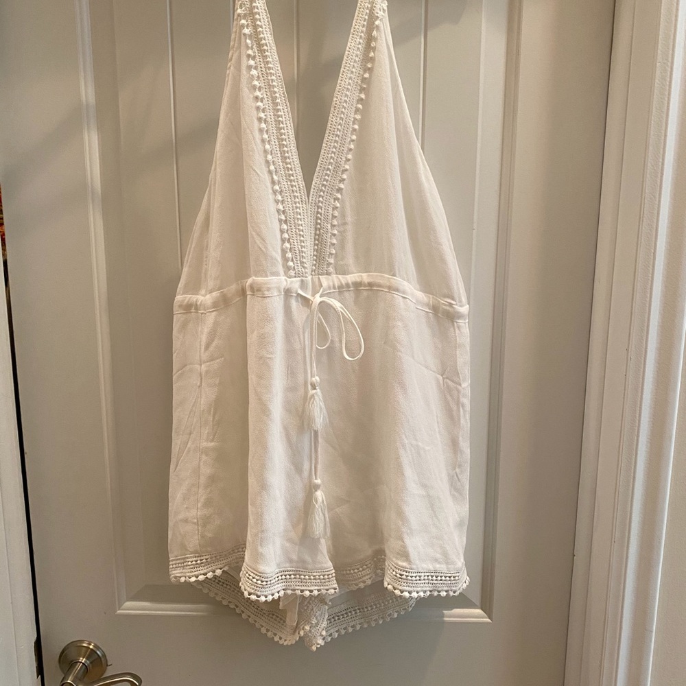 Olivaceous white halter romper NEW Without tag.